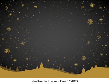 Concept of Christmas card layout with shiny snowflakes and copyspace. Vector.