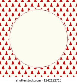 Concept of Christmas card with trees - template of a card. Vector.