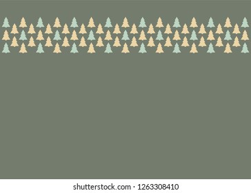 Concept of Christmas card with trees - template of a card. Vector.