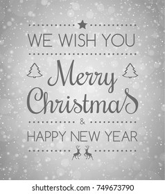Concept of Christmas card with wishes. Vector.	