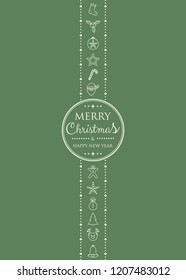 Concept of Christmas composition with ornaments. Vector.