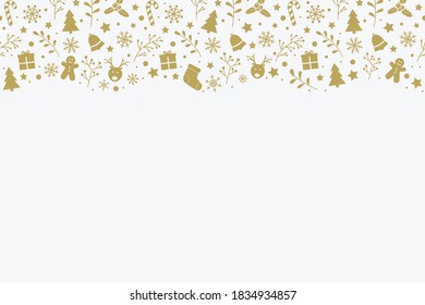 Concepto de marco navideño con decoraciones. Fondo de Navidad. Vector