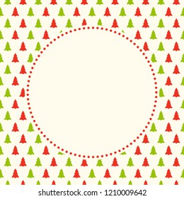 Concept of Christmas greeting card with beautiful trees. Vector.