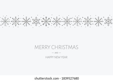 Concept of Christmas greeting card with snowflakes and wishes. Vector