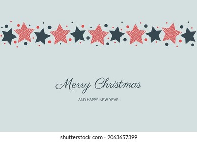 Concept of Christmas greeting card with stars. Vector