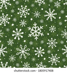 Concept of Christmas pattern. Xmas wrapping paper with snowflakes. Vector