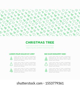 Concept with Christmas tree in different shapes. Minimalistic simple thin line icons. Vector illustration for greeting card, Christmas and New Year decoration.