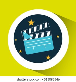 concept cinema theater clapper graphic design vector illustration eps 10