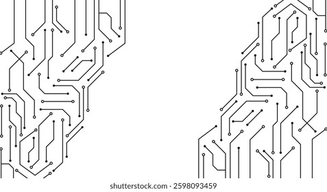 Concept of circuit board background isolated on white background. illustration