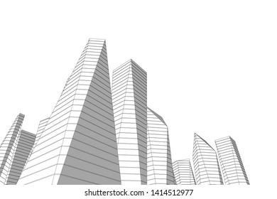 concept city architecture 3d vector illustration