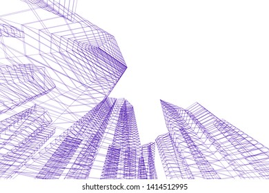 concept city architecture 3d vector illustration