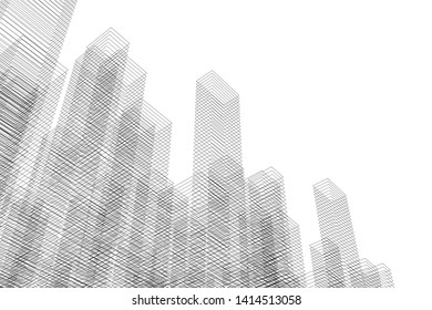 concept city architecture 3d vector illustration