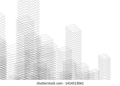 concept city architecture 3d vector illustration