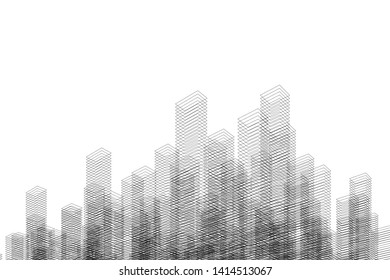 concept city architecture 3d vector illustration
