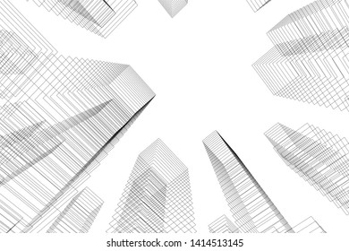 concept city architecture 3d vector illustration