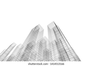 concept city architecture 3d vector illustration