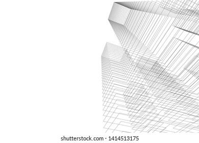 concept city architecture 3d vector illustration