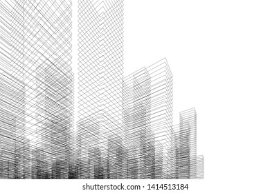 concept city architecture 3d vector illustration