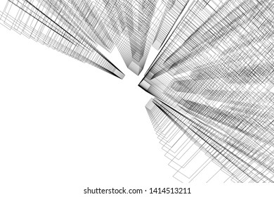 concept city architecture 3d vector illustration
