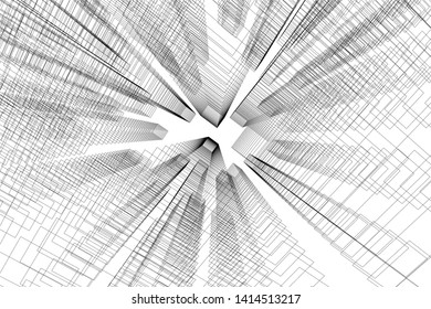 concept city architecture 3d vector illustration