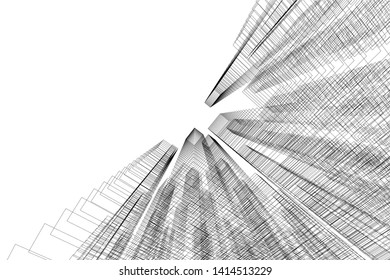 concept city architecture 3d vector illustration