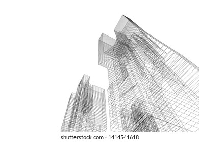 concept city architecture 3d vector illustration