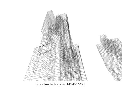 concept city architecture 3d vector illustration