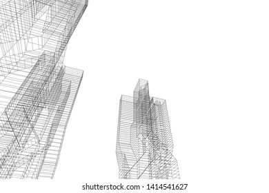 concept city architecture 3d vector illustration