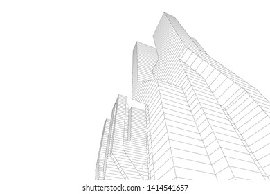 concept city architecture 3d vector illustration