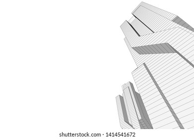concept city architecture 3d vector illustration