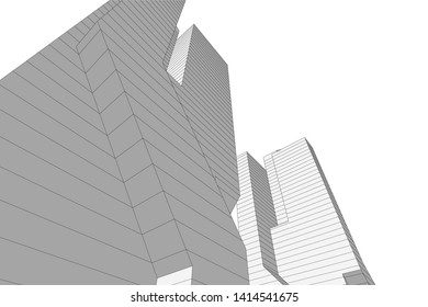 concept city architecture 3d vector illustration