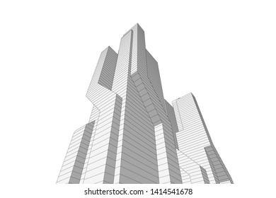 concept city architecture 3d vector illustration