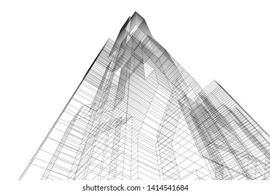 concept city architecture 3d vector illustration
