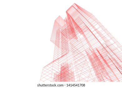 concept city architecture 3d vector illustration