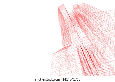 concept city architecture 3d vector illustration