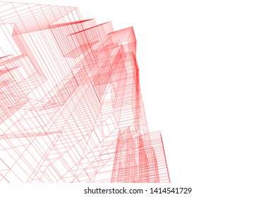 concept city architecture 3d vector illustration