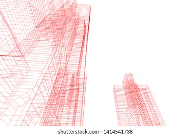 concept city architecture 3d vector illustration