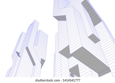 concept city architecture 3d vector illustration