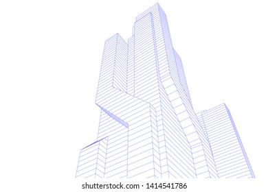 concept city architecture 3d vector illustration