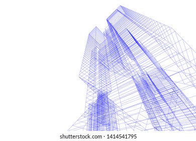 concept city architecture 3d vector illustration