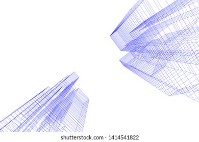 concept city architecture 3d vector illustration