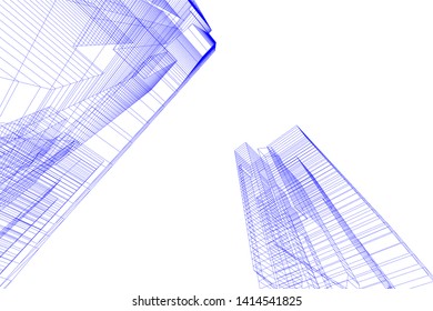 concept city architecture 3d vector illustration