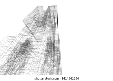 concept city architecture 3d vector illustration