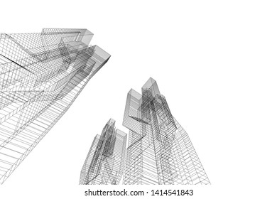 concept city architecture 3d vector illustration