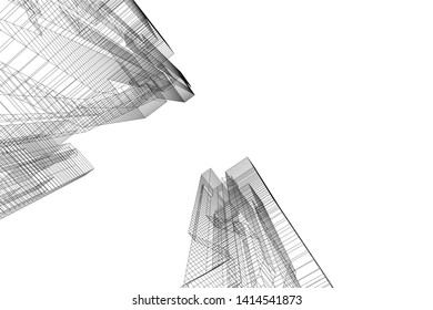 concept city architecture 3d vector illustration