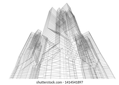 concept city architecture 3d vector illustration