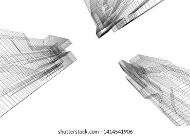 concept city architecture 3d vector illustration