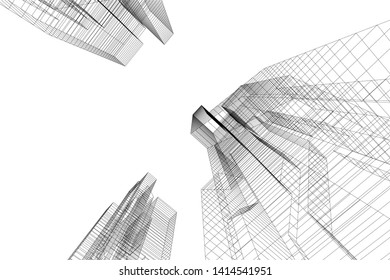 concept city architecture 3d vector illustration