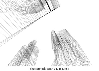 concept city architecture 3d vector illustration