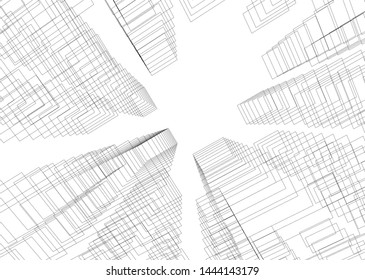 concept city architecture 3d vector illustration